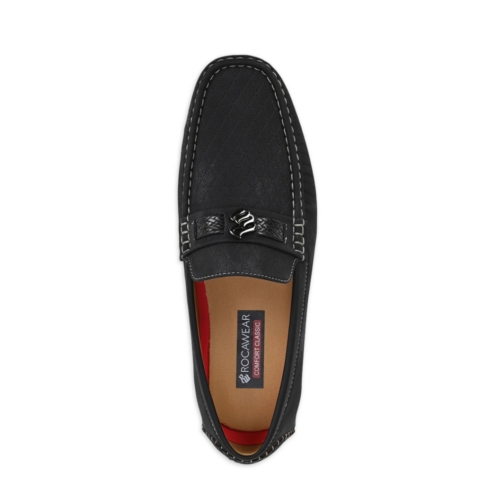 Rocawear Men's Laker Loafer Black Faux Leather Size 8.5 Retro Classy NWT